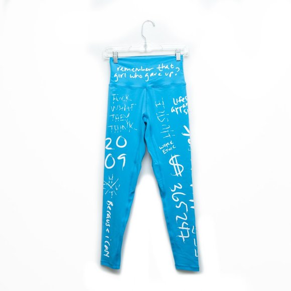 Htfu Co Words Workout Tights in Blue - Picture 2 of 5